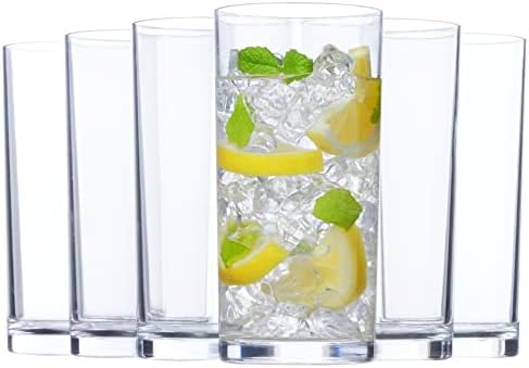 כוסות שתייה לשימוש חוזר מפלסטיק שקוף אקרילי אמריקאי מיץ 9 עוז וכוסות מים 16 עוז | כוסות ללא כוסות,
